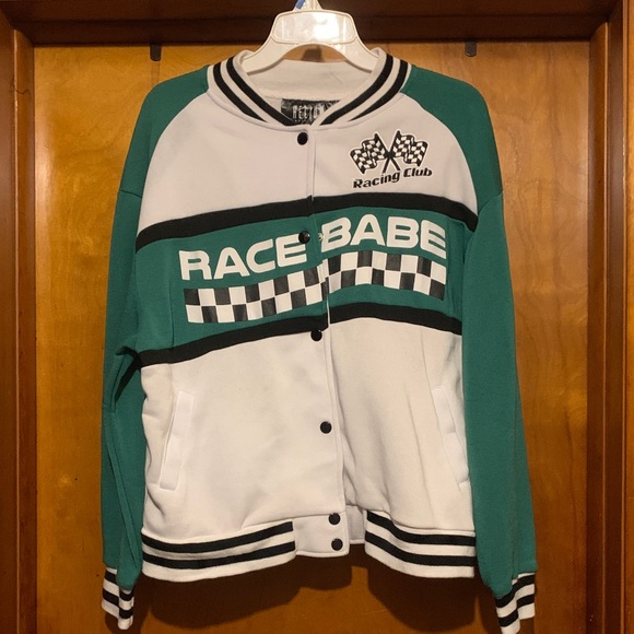 Helium Moto Wear Size L Green Racing Club Varsity Jaklcket - Picture 1 of 6